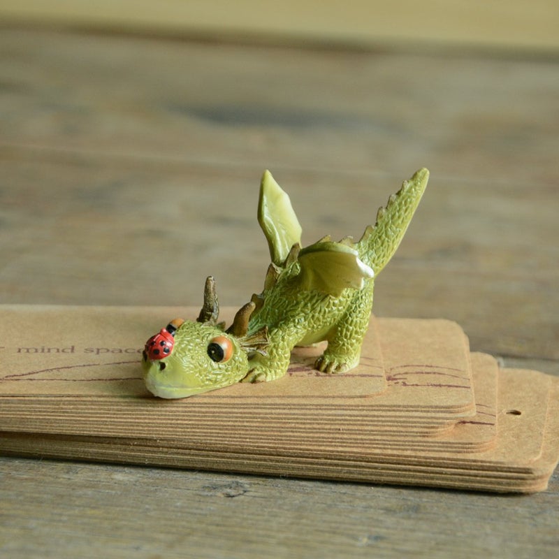 Top Collection 4414 Miniature Fairy Garden & Terrarium Mini Dragon Playing with Ladybug Statue, Small - Image 4